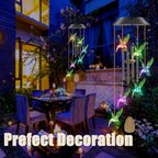 Birthday Gifts for Women Mom Grandma, Hummingbird Wind Chimes with 4 Aluminum Tube Solar Wind Chimes for Outside Solar Lights Outdoor Garden Patio Yard Decor