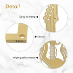 SIGNLEADER Metal Wall Art Decor - Electric Guitar with Wing Minimalist Modern Abstract Wall Sculpture Hanging Home Decoration for Living Room, Bedroom, Bathroom, Kitchen, Studio, Outdoor - 36" Gold