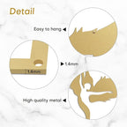 SIGNLEADER Metal Wall Art Decor Angel Minimalist Modern Abstract Wall Sculpture Hangings Home Decoration for Living Room, Bedroom, Bathroom, Kitchen, Outdoor - 36" Gold