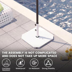 Sundale Outdoor Umbrella Base 40lbs with Stainless Steel Umbrella Tube, Heavy Duty Steel Umbrella Stand, White