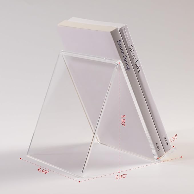 Acrylic Book Stand, Book Display Holder 6 x 8, Clear Acrylic Display Easel Transparent Display Stand Holder Tablet Holder for Album, CD, Magazine, Picture, Plate, Artworks, Phone, Tablet