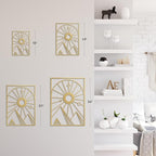 SIGNLEADER Metal Wall Art Decor Geometric Semi Circle Landscape Minimalist Modern Abstract Wall Sculpture Hangings Home Decoration for Living Room, Bedroom, Bathroom, Kitchen, Outdoor - 30" Gold