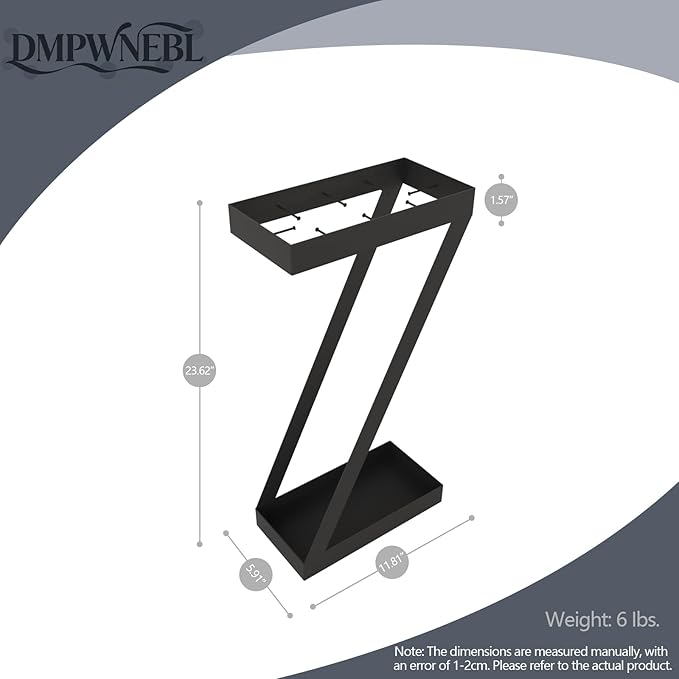 Umbrella Holder for Entryway Black Umbrella Stand indoor，Stores Umbrellas Canes Equipped with hooks for Storing Foldable for use in Homes, Offices, Hotel Lobbies
