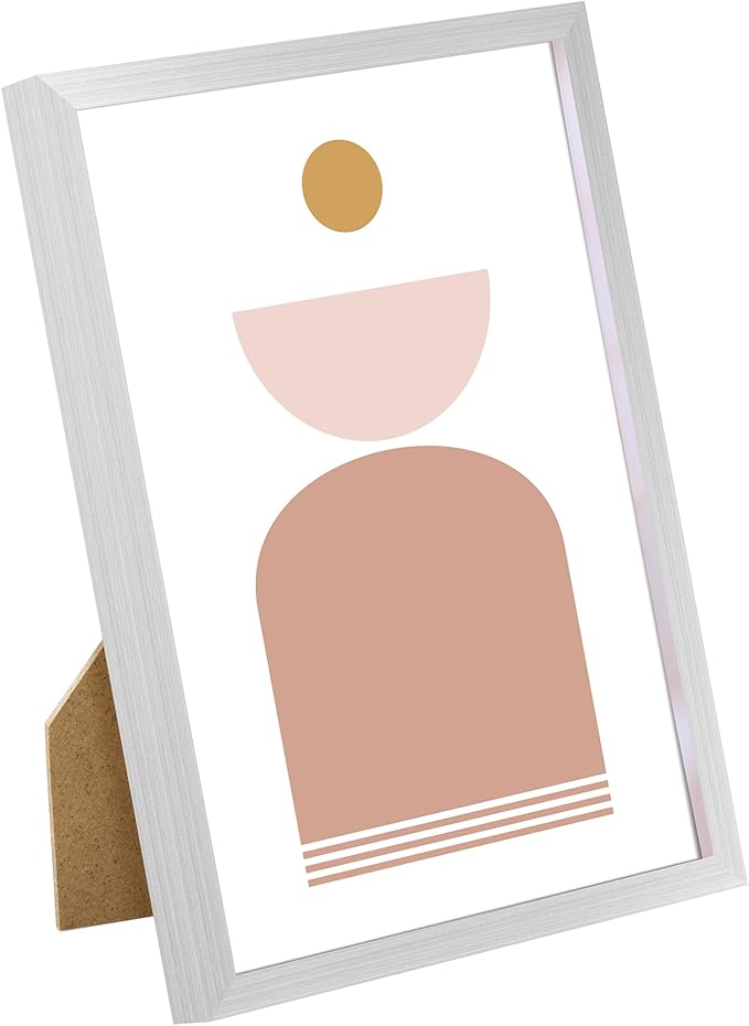 upsimples 5x7 Picture Frame Set of 3, Made of High Definition Glass for 5 x 7 Silver Frames, Wall and Tabletop Display Thin Border Photo Frame for Home Décor