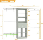Armocity 8FT Closet System, 96 inches Closet Organizer System with Drawers, Closet Systems for Walk-in Closet, Built in, Crab Green