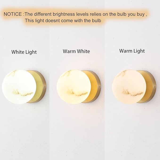 Modern Gold Globe Wall Sconce with Imitation Marble Shades Unique Textures Marble Bathroom Vanity Lighting Premium Resin Wall Light for Bedroom Living Room Staircases Hallway