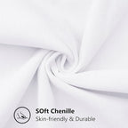 decorUhome Spring Chenille Soft Cozy Throw Pillow Covers 12x20 Set of 2, Modern Farmhouse Boho Velvet Decorative Pillow Cases with Stitched Edge for Couch Sofa Bed Home Decor, White