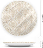 10 Inch Decorative Plate, Victorian Dinner Plate, Flourishing Flowers Motif Print Ornament Display Plate for Dining Table Setting, Wedding Reception Decorations, Christmas Tablescape, Muticolor