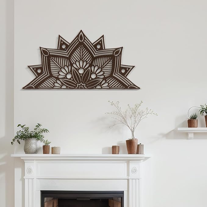 SIGNLEADER Metal Wall Art Decor Flower Minimalist Modern Abstract Wall Sculpture Hangings Home Decoration for Living Room, Bedroom, Bathroom, Kitchen, Outdoor - 24" Bronze