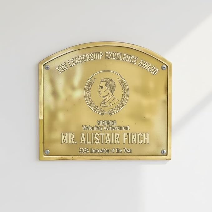 Personalized Brass Plaque – Custom Engraved Metal Sign | Solid Cast Brass, Weather-Resistant, Antique Finish | House Name Plate, Awards, Memorial, Office, Residence Sign | Handmade Custom Gift (40"x30"inches)
