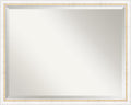 Amanti Art White Wall Mirror 24x30 Morgan White Gold Rectangle Bathroom Mirror for Wall Decor Living Room, Large Modern Wood Frame, Hangs Horizonally and Vertically, Bathroom Decor, Beveled Edge