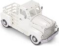 Metal Truck Decor,Farmhouse Truck Decor,Decorative Tabletop Storage & Pick-up Metal Truck Planter, 12.5" x 5.75" x 6.25" inches (White)