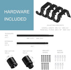 Curtain Rods for Windows 16 to 200 Inches Adjustable Length 1 Inch Diameter Window Curtain Rod with Aluminium Finials, Black