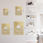 SIGNLEADER Metal Wall Art Decor Moons in Landscape Minimalist Modern Abstract Wall Sculpture Hangings Home Decoration for Living Room, Bedroom, Bathroom, Kitchen, Outdoor - 24" Gold
