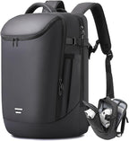 Travel Backpack for Men, Carry on Backpack Luggage 30L Flight Approved Water-resistant Lightweight Business Backpack Fits 17.3 Inch Laptop with Shoes Compartment, Black