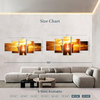 Elephant Stock Religion Wall Art Multi Piece Canvas - 5 Panel Christian Pictures Decor - Digital Design Canvas Print - Christian Wall Decor - 92" X 42"