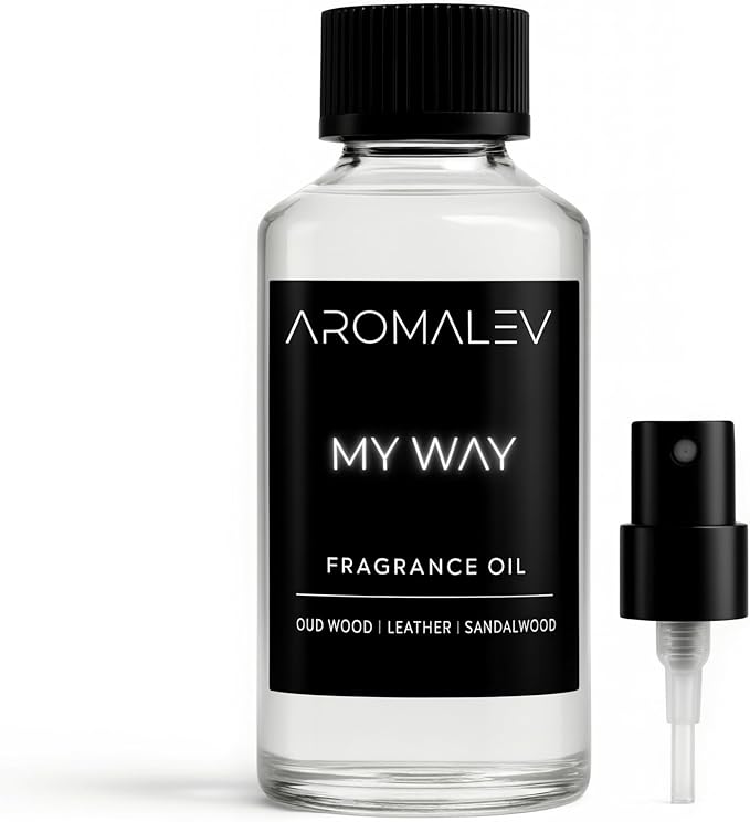My Way Fragrance Oil Inspired by 1 Hotel Miami – Luxury Diffuser Oil with Oud Wood, Leather & Sandalwood Notes – Long Lasting Aroma + Spray Cap for Room Spray, 4.1 Fl Oz / 120ml