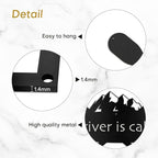 SIGNLEADER Metal Wall Art Decor - Kayak with Paddles Sport Minimalist Modern Abstract Wall Sculpture Hanging Home Decoration for Living Room, Bedroom, Bathroom, Kitchen, Studio, Outdoor - 18" Black
