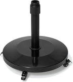 Patio Umbrella Base with 4 Wheels, 55lbs Round Heavy Duty Concrete Stand for Outdoor Market Umbrella, Black