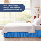 Wrap Around Dust Ruffle Bed Skirt - Royal Blue - for Queen Size Beds w/ 12 Inch Drop - Easy Fit Elastic Strap - Adjustable Pleated Bedskirt w/Brushed Fabric - Wrinkle Free, Women, Men, Kids & Teens