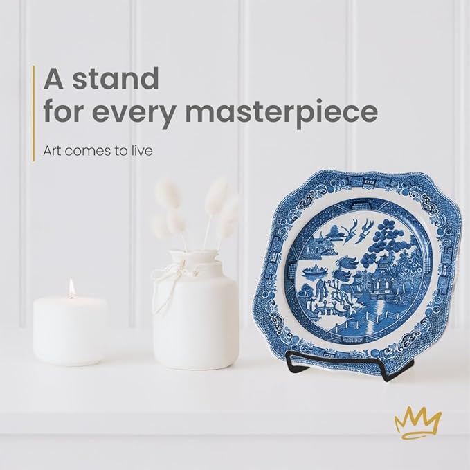 KINGDOM SOLUTIONS MADE IN USA 36-Pack Adjustable Black Metal Easels - Book Stand - Sturdy Plate Stand for Art, Pictures, Books, Frames - Unique on the Market