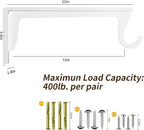 Closet Rod Support Bracket 12 inch WYGWP Heavy Duty Closet Shelves Brackets with Rod Shelving Supports 400lbs, Wall Mounted Shelf and Rod Holder for Armoire Wardrobe and Walk-in Closet Decor (4 Pack)