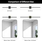 Battery Operated Wall Sconce Set of Two with Remote Control, 3000K-6000K Dimmable Black Gold Wall Lights, Timable LED Wireless Wall Sconces, 350° Ratate for Bathroom, Living Room, 39.4 Inch