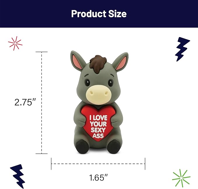 Sweethearts Figurine – Miniature Home Accent, Small Tabletop Ornament for Shelf, Desk, or Living Room Décor – Donkey