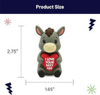 Sweethearts Figurine – Miniature Home Accent, Small Tabletop Ornament for Shelf, Desk, or Living Room Décor – Donkey