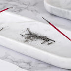 Incense Holder, Natural Marble Incense Burner, Incense Stick Holder for Meditation, insence-Sticks Holder, 10.6inch Ash Catcher (White)