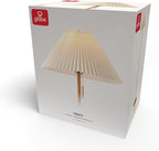Globe Electric 61000053 62" Floor Lamp, Wood-Toned Finish, Pleated Fabric Shade, Pull Chain Switch, Reading Light, E26 Base, Modern Classic Lighting for Living Rooms and Bedrooms