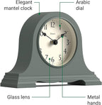 JONES CLOCKS® Speakeasy Mantel Clock | Classic Napoleon’s hat Design | Green | Contemporary Classic Style for Desk, Table, Shelf or Bedside