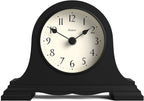 JONES CLOCKS® Speakeasy Mantel Clock | Classic Napoleon’s hat Design | Black | Contemporary Classic Style for Desk, Table, Shelf or Bedside