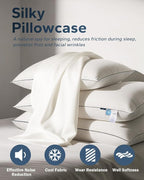 750 Fill Power White Goose Down Pillow, Standard Size 20x26 Inches - for Back, Side and Stomach Sleepers - Includes Pillowcase for Home, Travel, Dorm or Guest Room (1 Pack)