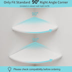 Corner Shelf, White Floating Corner Shelf, Set of 2 7inch Solid Oak Wood Corner Wall Shelves, Round End Wall Mount Display Shelf with Wire Hole for Small Plant for Bedroom Kitchen, Living Room