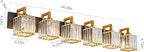 Modern Bathroom Vanity Light 6-Lights Black Gold Crystal Wall Lamp Bathroom Modern Crystal Vanity Lighting