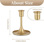 Sziqiqi Gold Candlestick Holders Centerpieces - Vintage Candle Sticks Holder Bulk Small Christmas Centerpieces for Tables Taper Holders Decoration for Party Event Holiday
