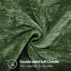 decorUhome Spring Chenille Soft Cozy Throw Pillow Covers 26x26 Set of 2, Modern Farmhouse Boho Velvet Decorative Euro Sham Pillow Cases with Stitched Edge for Couch Sofa Bed Home Decor, Forest Green