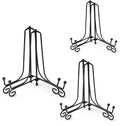 Iron Plate Stands for Display,Foldable Book Holder & Easel Stand for Sign, Versatile Poster Stand and Small Plate Stand for Home Decor, Art, Photo Frame, Card, Crystal Display (Black, 4 6 8 inch (6Pcs))