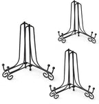 Iron Plate Stands for Display,Foldable Book Holder & Easel Stand for Sign, Versatile Poster Stand and Small Plate Stand for Home Decor, Art, Photo Frame, Card, Crystal Display (Black, 4 6 8 inch (6Pcs))