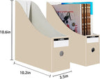 Limitliho Cardboard Magazine Holder for Desk, Book Bins for Classroom Library,Office,Home, 10.6" H x 10.2" L x 3.5" W in file holder (Fresh color, 6 Pack)