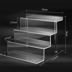 12 Inch Acrylic Shelf for Perfume Organizer in 2 Pack, 4 Tier Funko POP Shelves, Cologne Organizer Tiered Riser Display Stand, Acrylic Display for Decoration