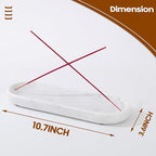 Incense Holder, Natural Marble Incense Burner, Incense Stick Holder for Meditation, insence-Sticks Holder, 10.6inch Ash Catcher (White)