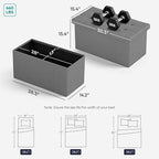 FDW 30 Inches Folding Storage Ottoman Bench, End of Bed Foot Rest Stools Ottoman Storage Chest, Holds up to 660 lb, for Entryway, Living Room, Bedroom, Gray