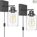 Plug in Wall Sconces, 2 Pack Wall Lamp, Rustic Plug in Wall Light Sconces, Sconces Wall Lighting, E26 Modern Wall Light Fixtures