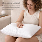 puredown® Euro Pillow Inserts 26 x 26 (Pack of 2, White), Down Feather Pillow Stuffer, Premium White Pillows for Bed, Couch, and Cushion