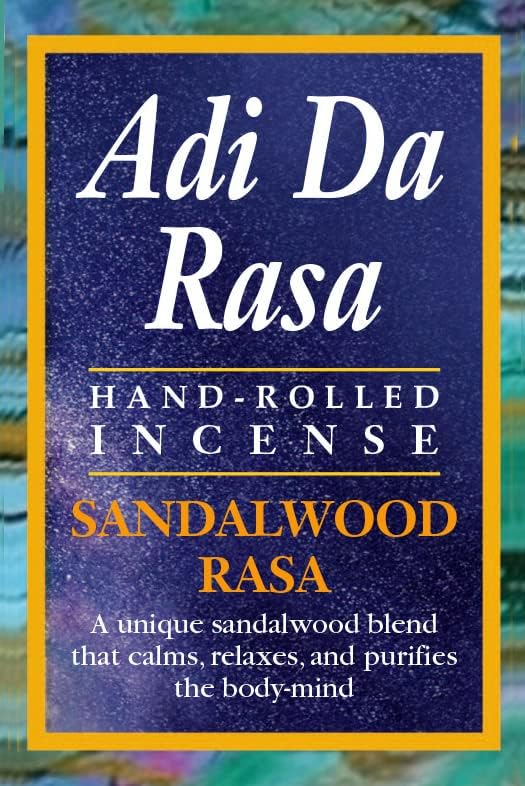 Adi Da Rasa Sandalwood Rasa Incense, 25gms Natural Hand Rolled. Quality Incense Sticks for Purification, Relaxation, Positivity, Yoga, Meditation, Natural and Handmade in India