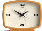 JONES CLOCKS® Film Desk Clock | Retro Rectangular Design | Mustard Yellow | Retro Design, Blending mid Century Style with a Punchy Modern Finish for Shelf, Table, Mantel or Bedside