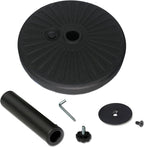 Sunnyglade Heavy Duty 23L Round 20" Water Filled Patio Outdoor Umbrella Base Stand Weight with Steel Umbrella Holder Suit for Dia 38mm or 48mm Pole (Black)