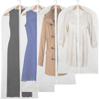 Stockroom Plus Clear Hanging Garment Bag - Zippered Dust Clothing Covers - Polyethylene Garment Bags for Coats & Dresses - Suit & Dress Travel Cases - Pack of 8, 4 Sizes 40x24-60x24 in